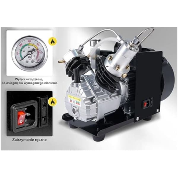 Compresor Tuxing Bicilíndrico PCP 2200W 4500 PSI 300 BAR Carga rápida para rifles de aire