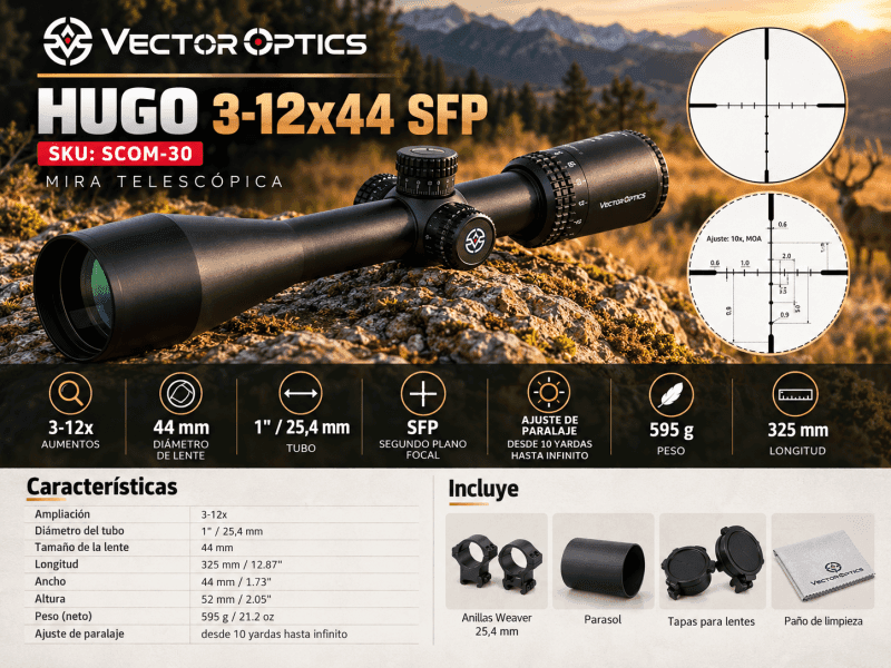 Vector Optics Hugo 3-12x44 SFP